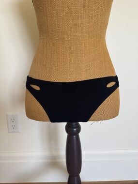 Robin Piccone Black Bikini Bottom with Side Cutouts